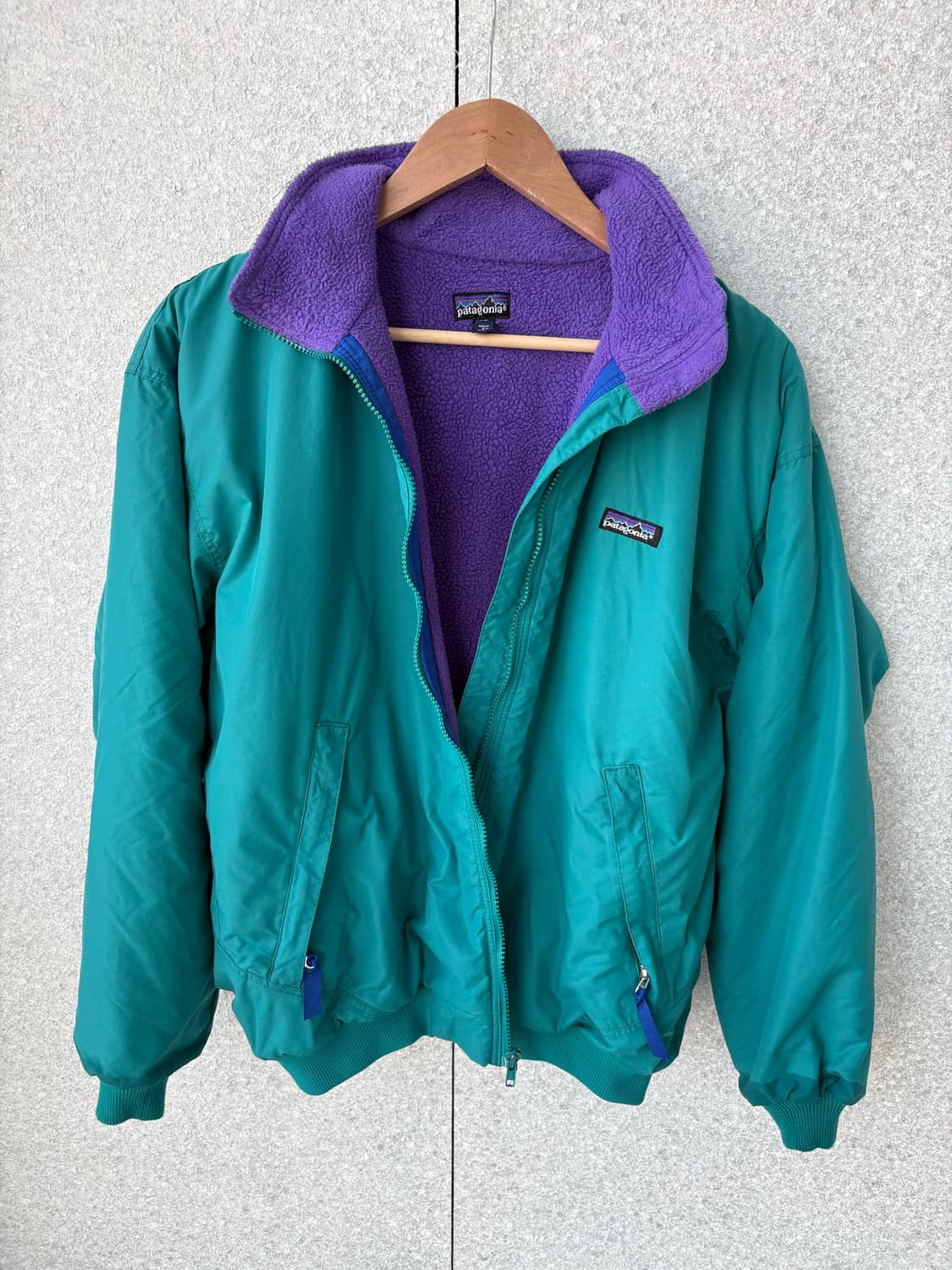 80's 파타고니아 신칠라 쉘드 봄버 자켓 틸그린 퍼플 L 상품이미지3