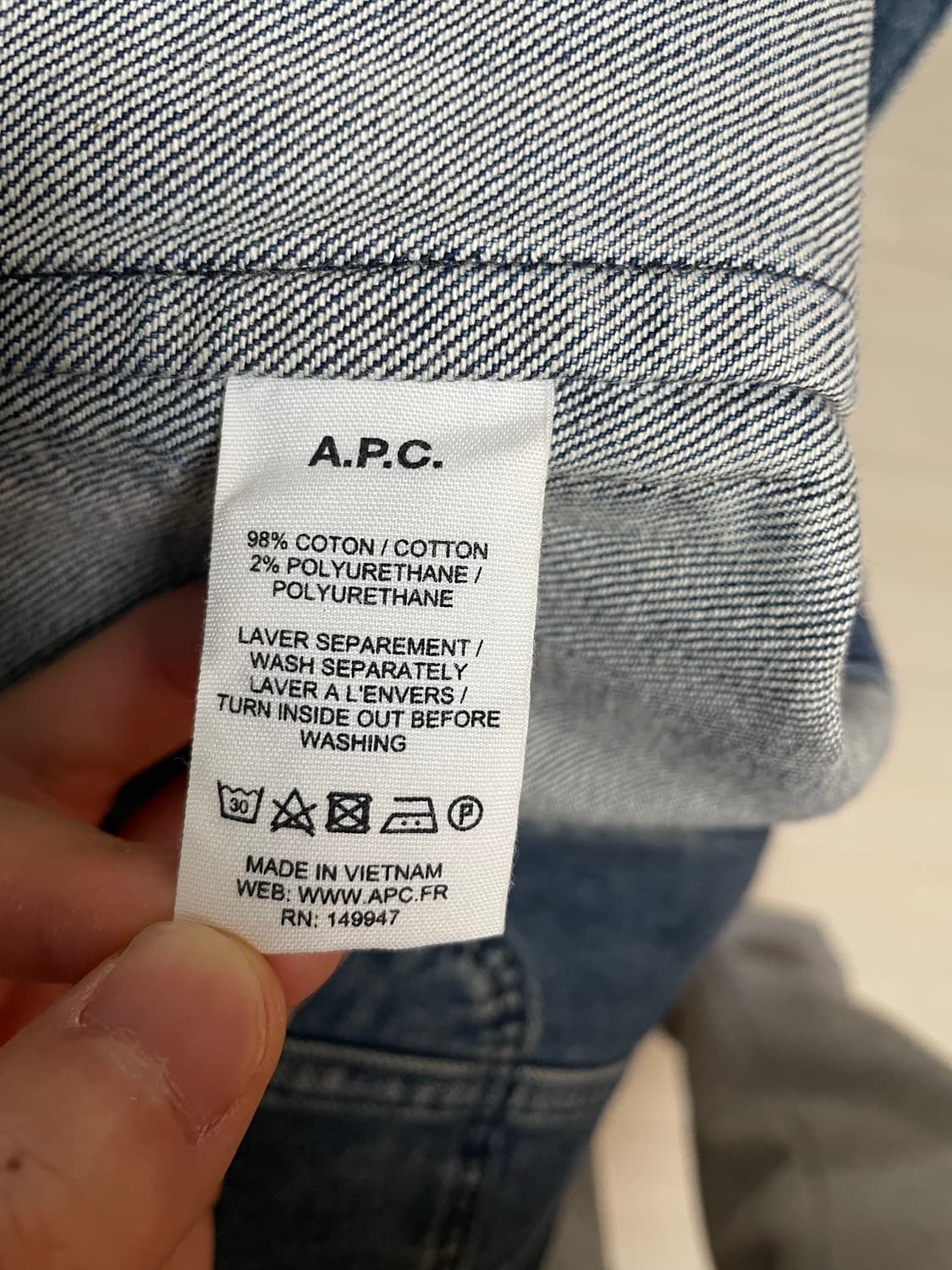 [M] APC 데님자켓 상품이미지5