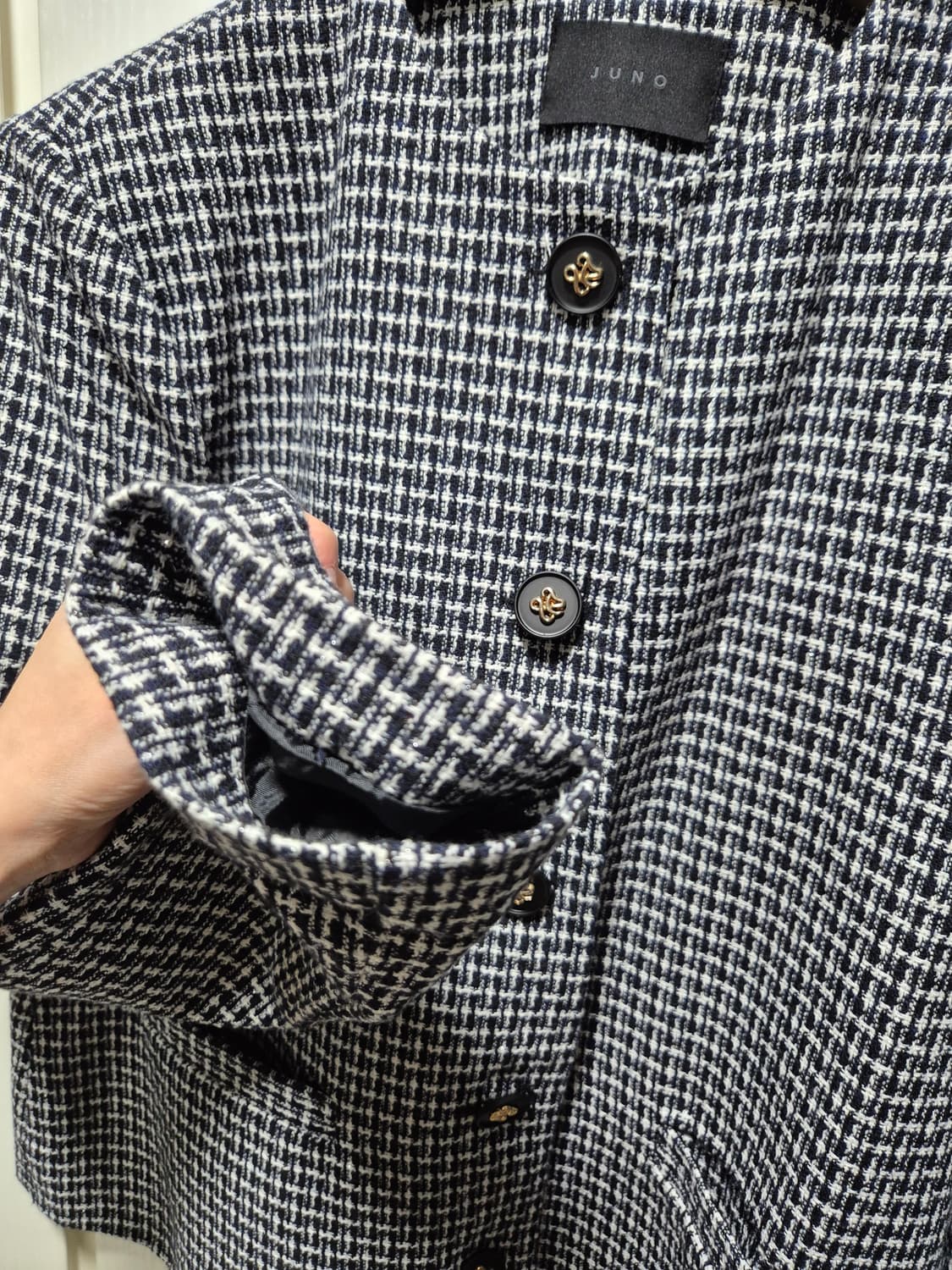 (세일)(새상품)체크 트위드 자켓 스커트 셋업 상품이미지5