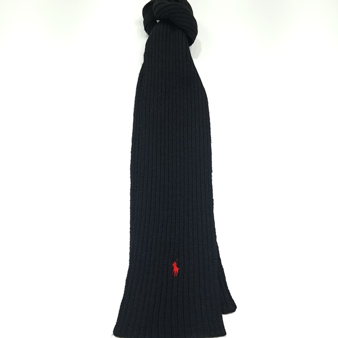 MX561 폴로 90s 램스울 리브 레드포니 블랙 머플러 목도리 상품이미지1