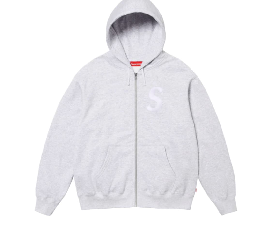 슈프림 S로고 집업 후드 애쉬 그레이 fw24  상품이미지1