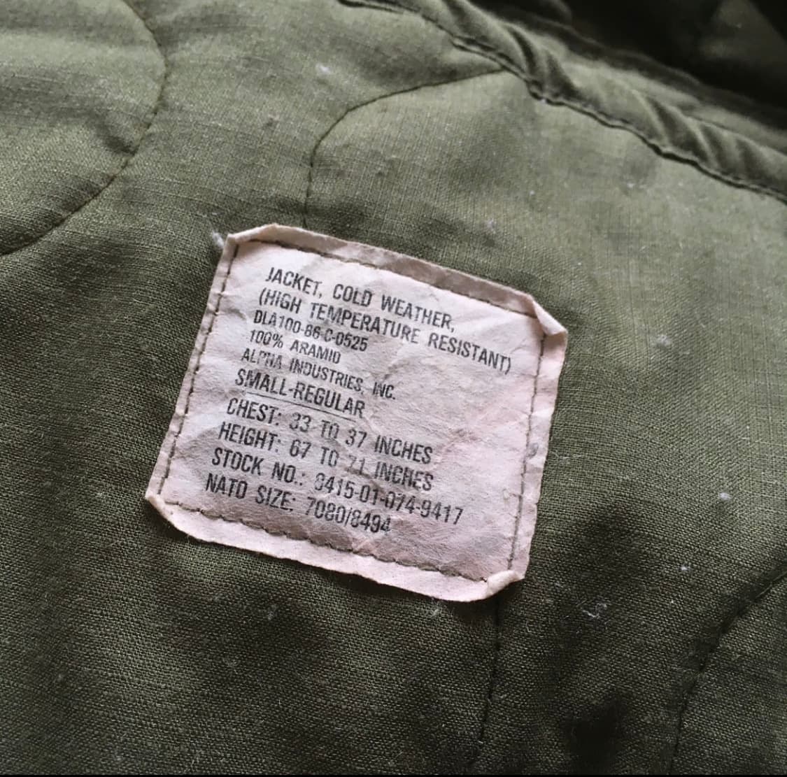 1980'sUS ARMY Cold Weather Tanker Jacket 상품이미지7