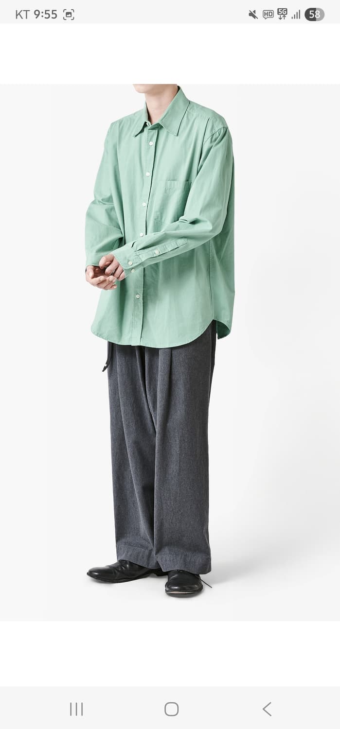 [3][새상품] 이얼즈어고 코튼 드릴 포이카 셔츠 민트 상품이미지1