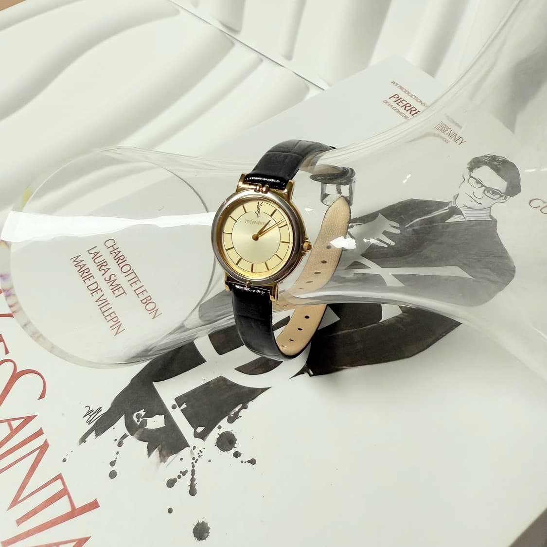 빈티지 YSL 골드 톤 라운드 다이얼 시계 상품이미지2