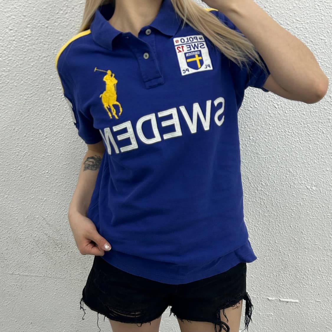 폴로 랄프로렌 스웨덴 빅포니 블루 Pk 반팔 M 상품이미지1