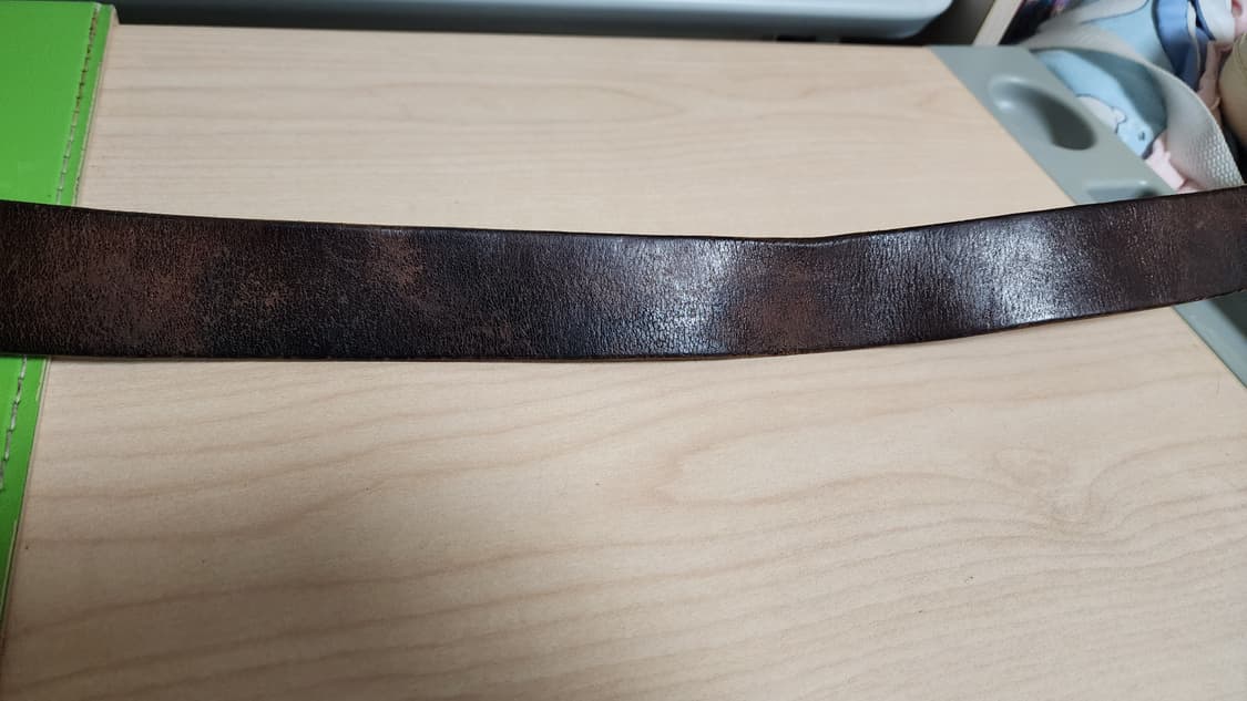 빈티지 브라운 통가죽 벨트 상품이미지4