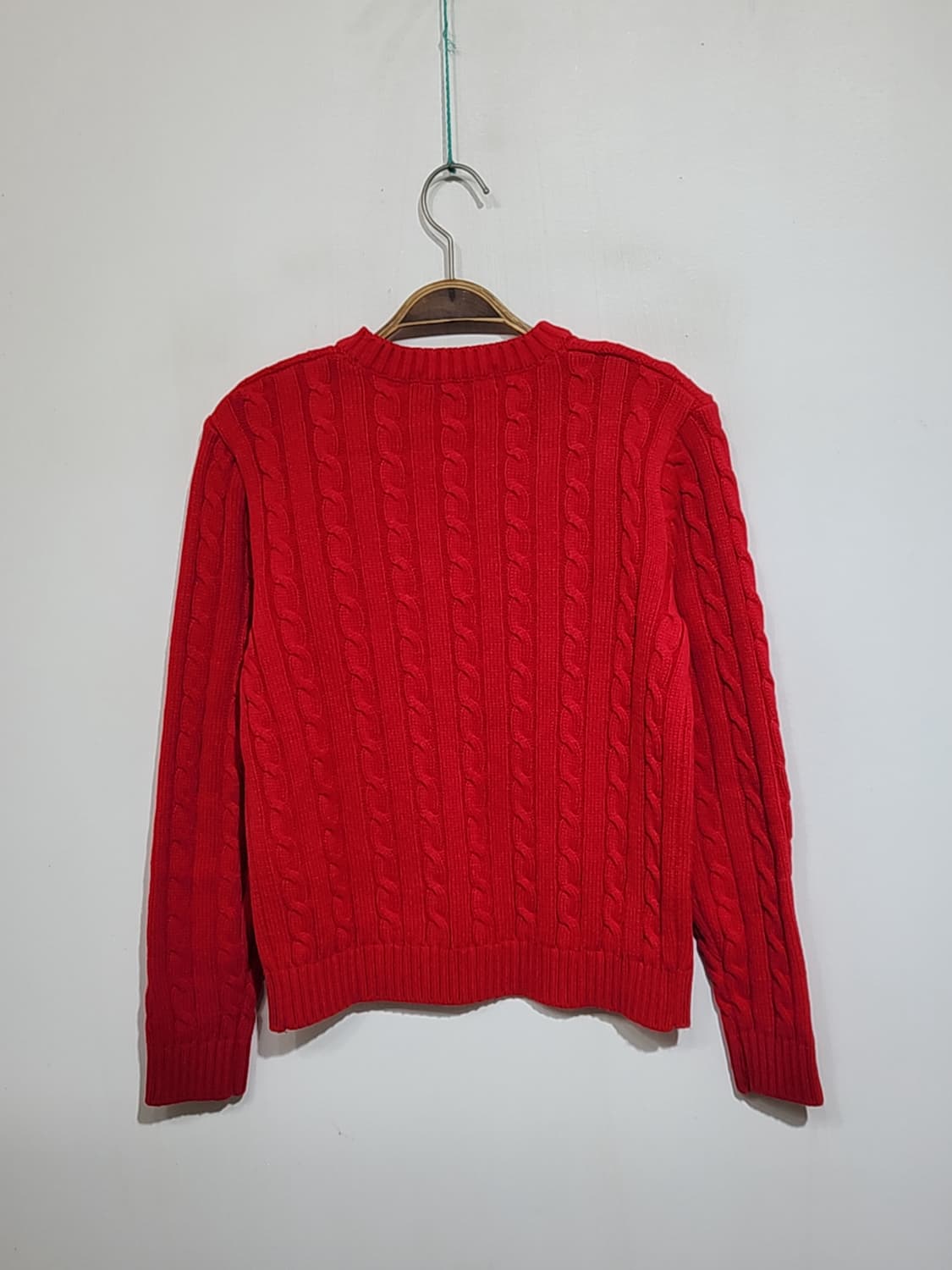 (M) 랄프로렌 폴로 꽈배기 니트 빨강 케이블 스웨터  상품이미지6