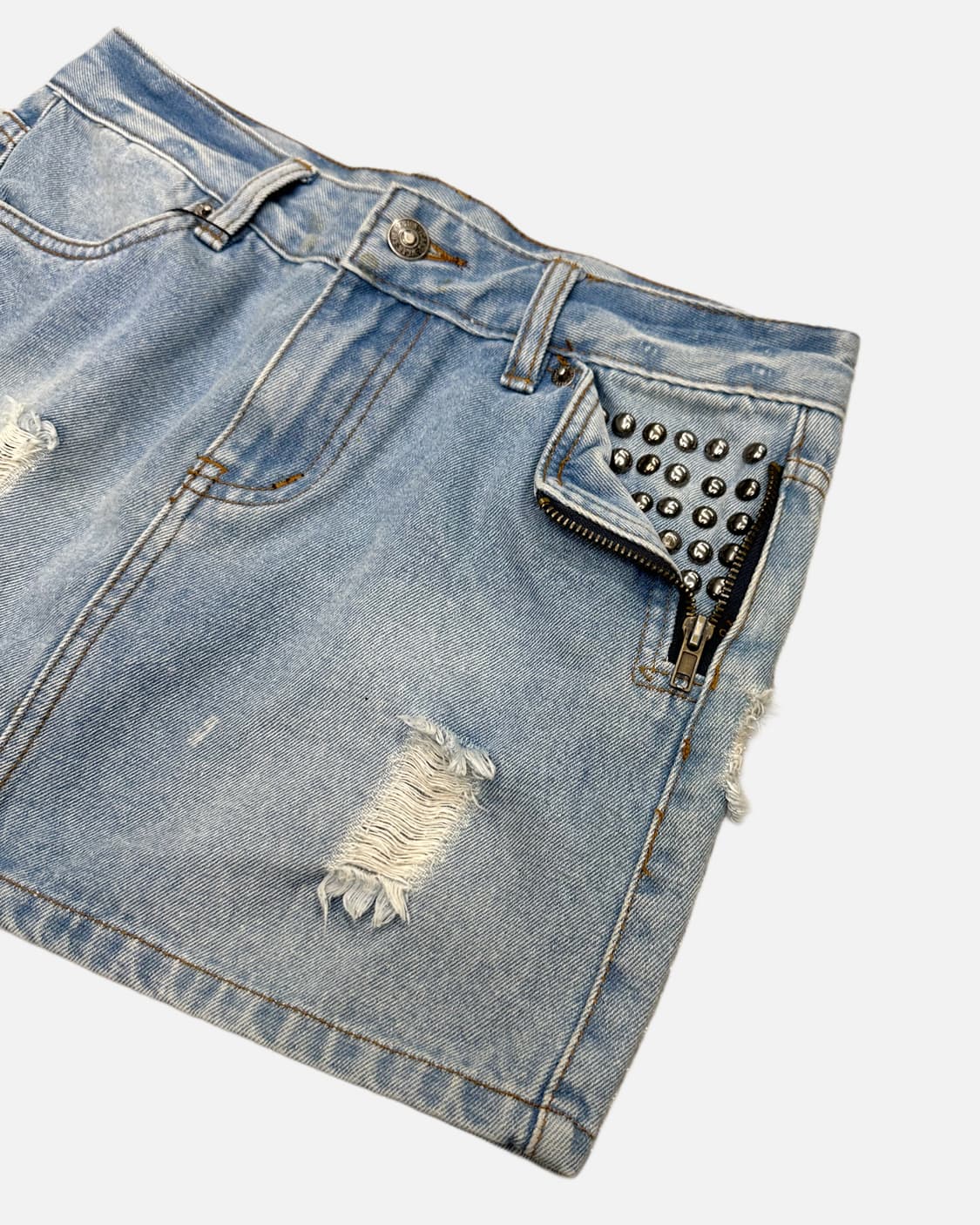 distressed stud denim skirt 상품이미지2