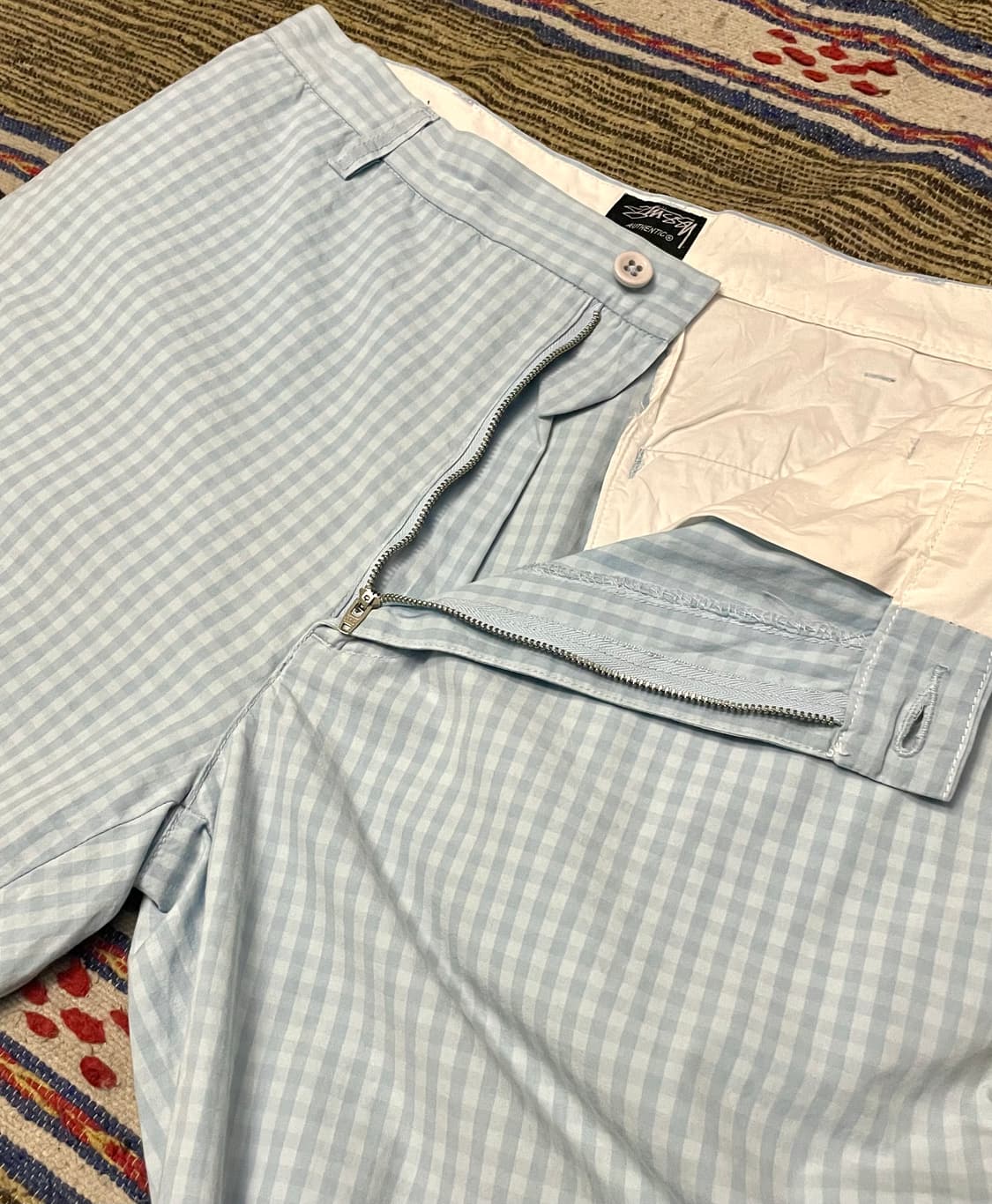 (34)00s Stussy 스투시 깅엄체크 버뮤다 팬츠 쇼츠 상품이미지3