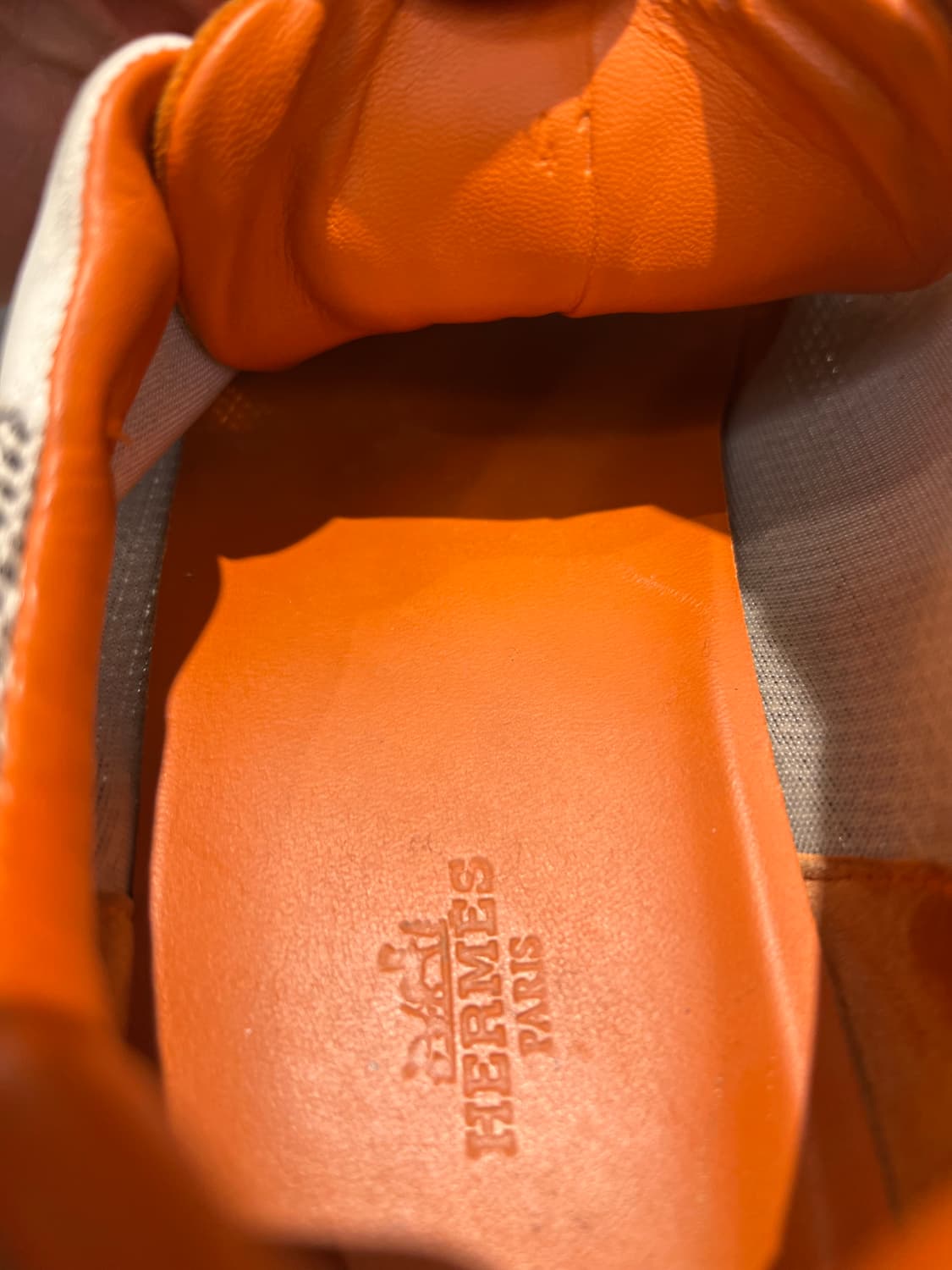 (41) 에르메스 바운싱 메쉬 스웨이드 베이지 오렌지 스니커즈 상품이미지5