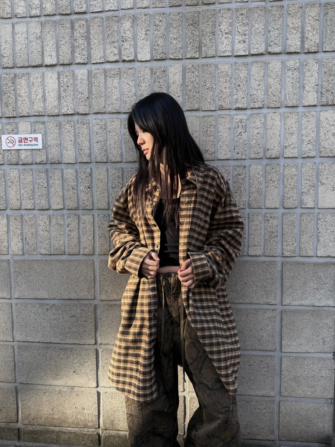 L.L.Bean 오버사이즈 롱 체크셔츠 상품이미지5