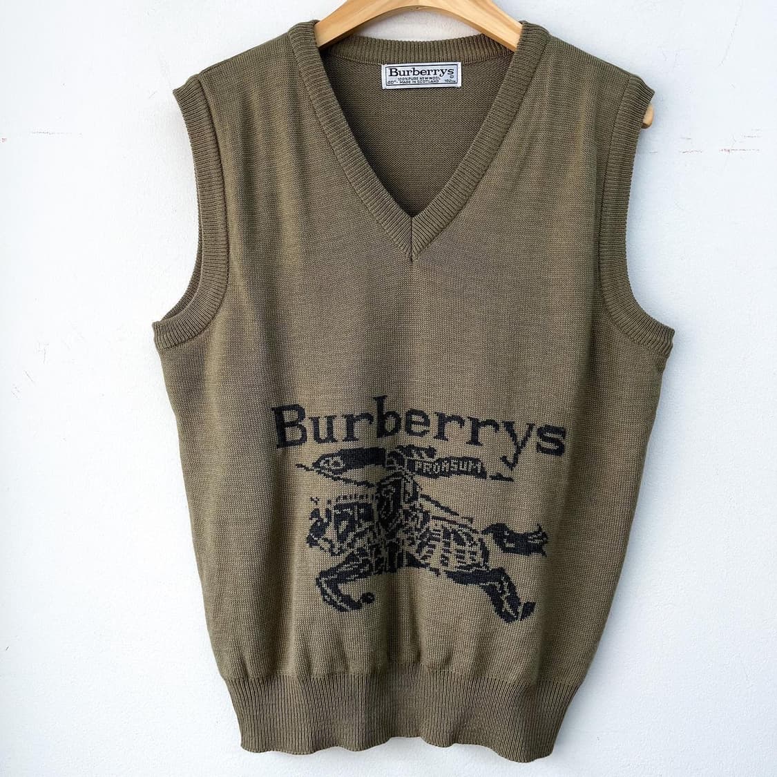 버버리 90s 오리지널 기마 로고 니트 베스트 상품이미지2
