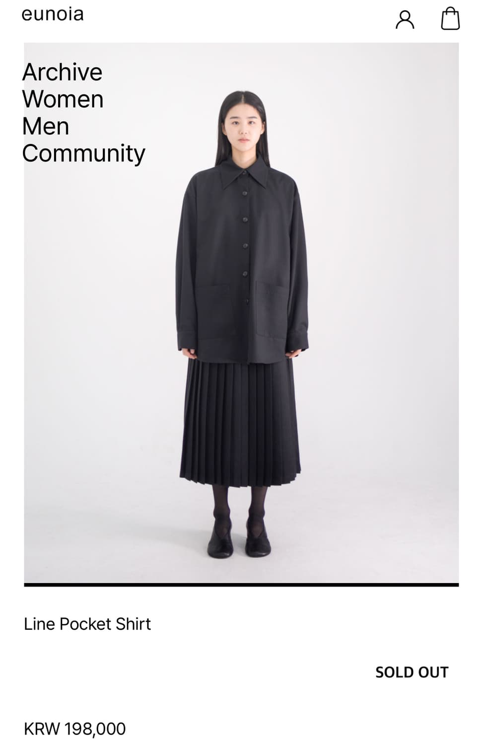 유노이아 Line Pocket Shirt black 상품이미지10