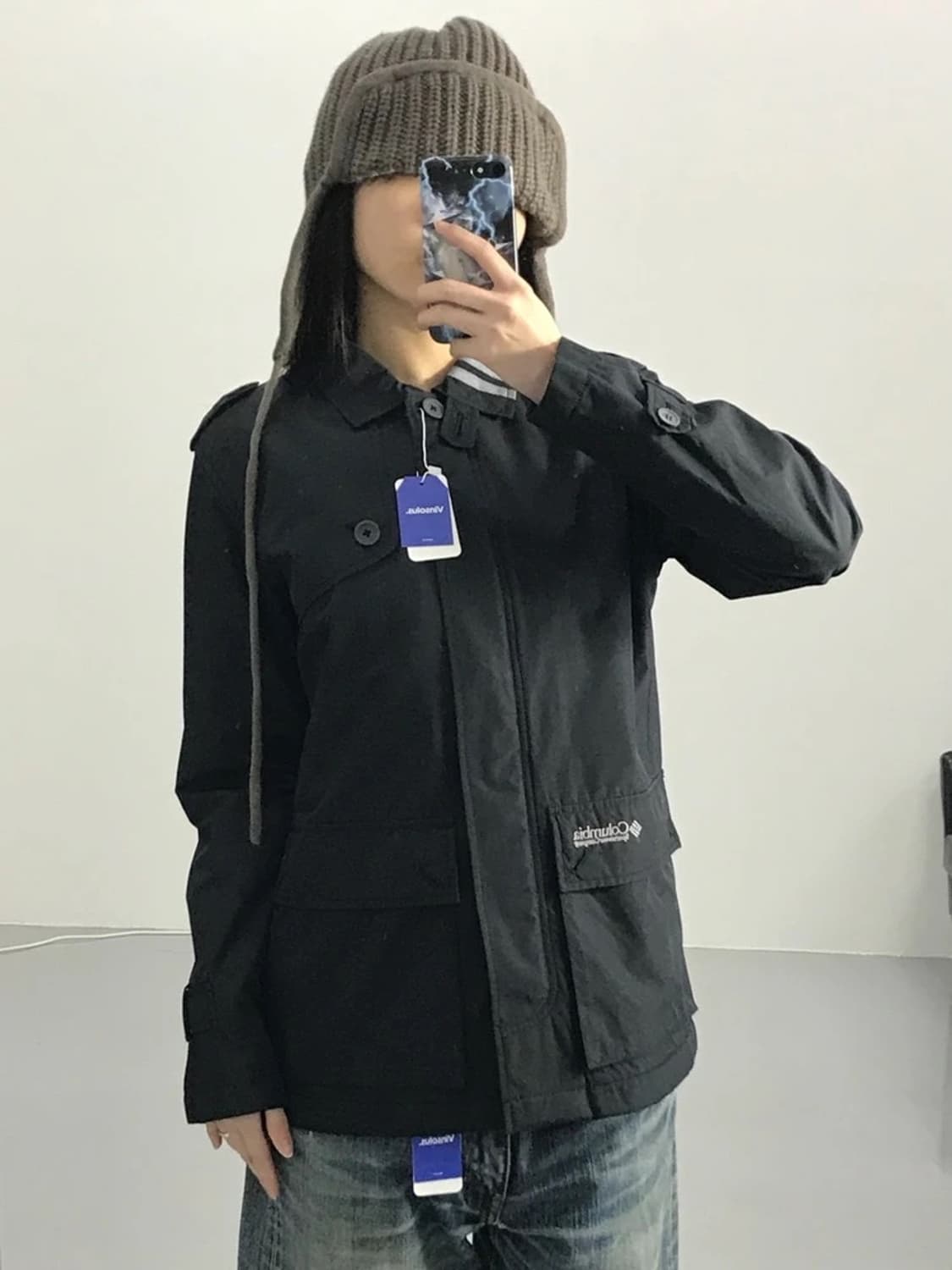 콜럼비아 블랙 바람막이 자켓 상품이미지1