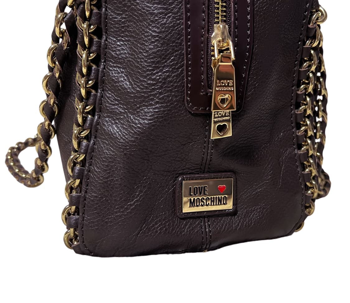 “MOSCHINO”(LOVE MOSCHINO)브라운 가죽 체인 숄더백 상품이미지5