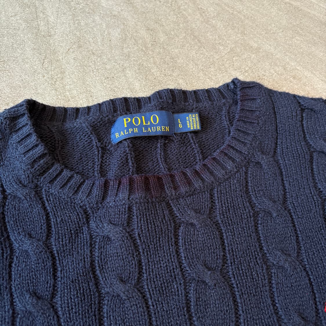 폴로 정품 네이비 케이블 꽈배기 니트  상품이미지5