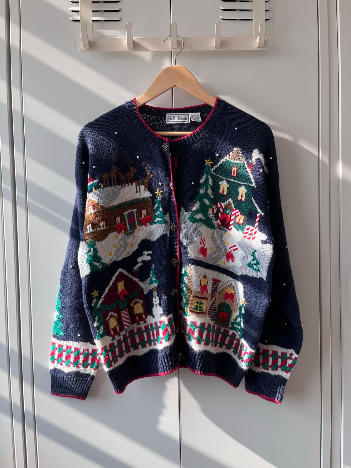 BellePointe 크리스마스 진주 니트 가디건  상품이미지1