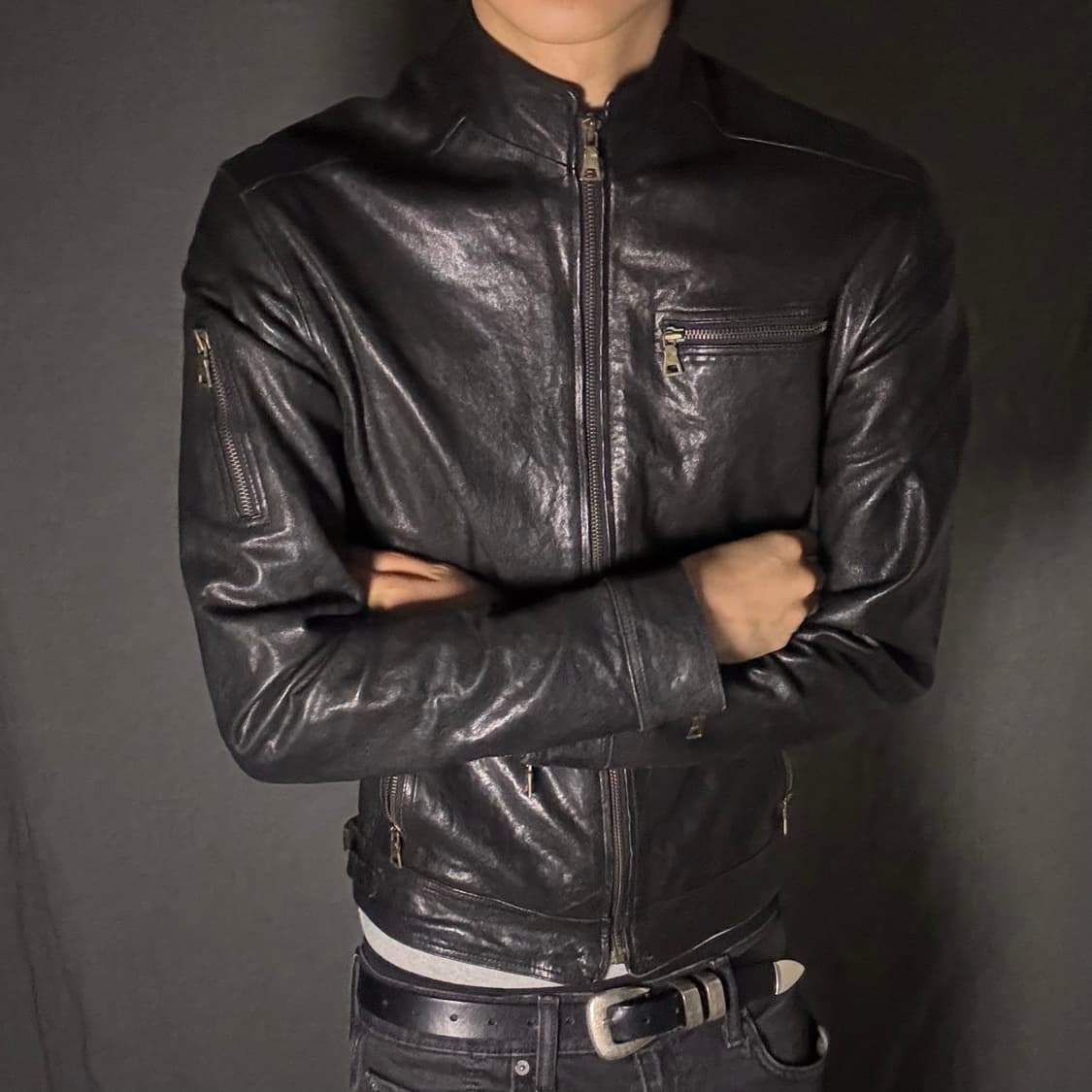 japan vintage ltaly lamb skin jacket 상품이미지5