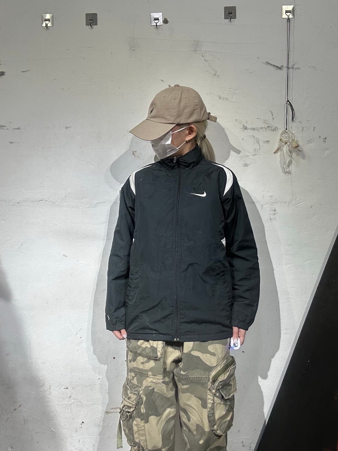 00s 나이키 블랙 빅 로고 올드스쿨 바람막이 자켓 L 상품이미지2