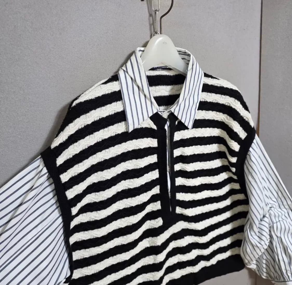 니트배색셔츠 상품이미지2