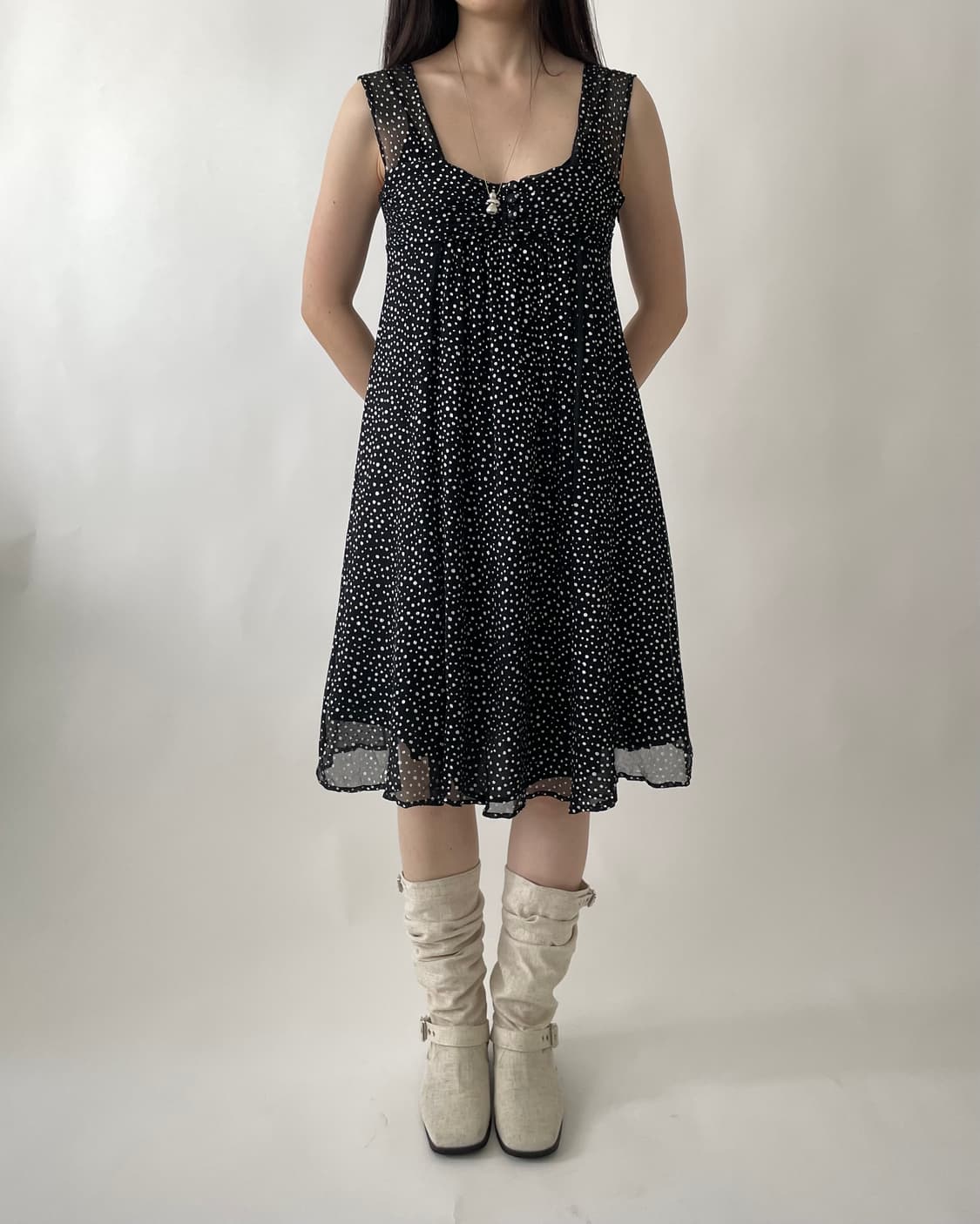 maje silver dot silk dress 상품이미지9