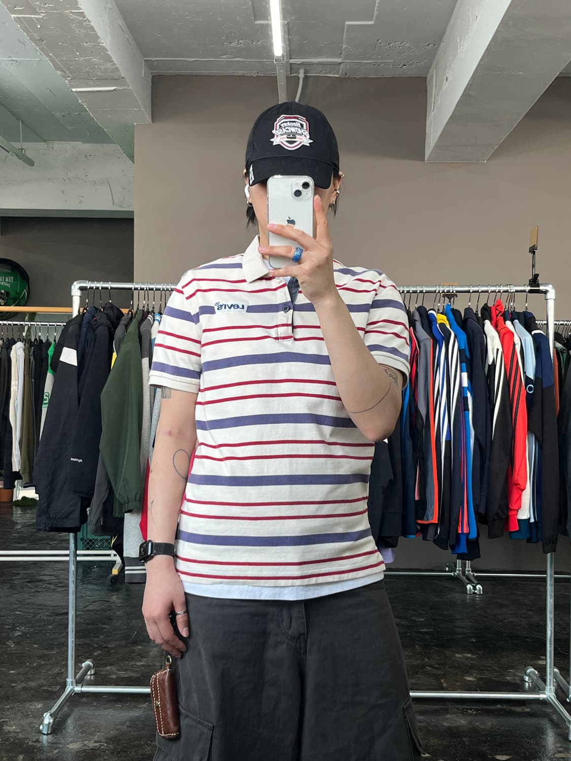 LEVI'S 스트라이프 카라 반팔 티셔츠 상품이미지1