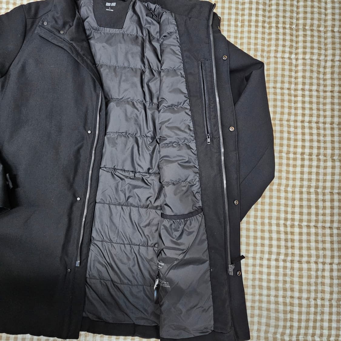 유니클로 오리털 코트형 패딩 남자100 상품이미지7