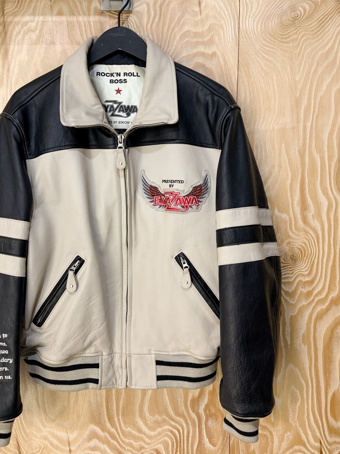 E.Ya Zawa 윙 로고 레더 집업 자켓 상품이미지5