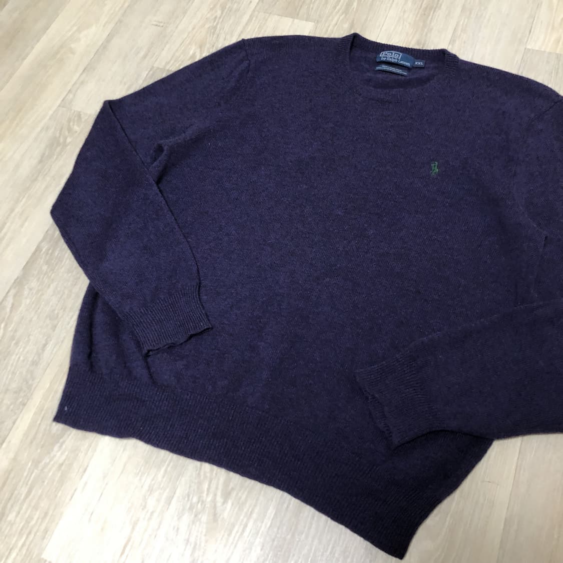 (XL) 폴로 랄프로렌 POLO 램스울 퍼플 라운드 니트 폴로니트 상품이미지2