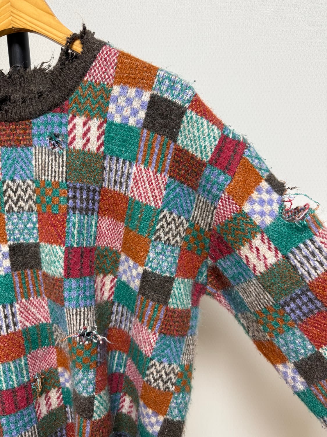 빈티지 체크 스웨터 상품이미지3