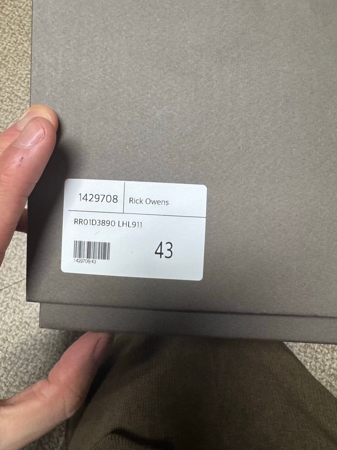 릭오웬스 릭컨 라몬즈 송치 24SS 43 size 상품이미지9