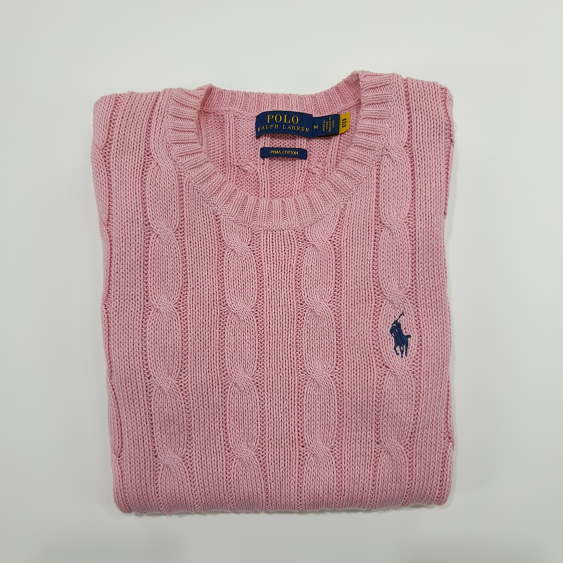 CN811W M 폴로랄프로렌 러블리핑크 QR 피마코튼 케이블 니트 스웨터 상품이미지9