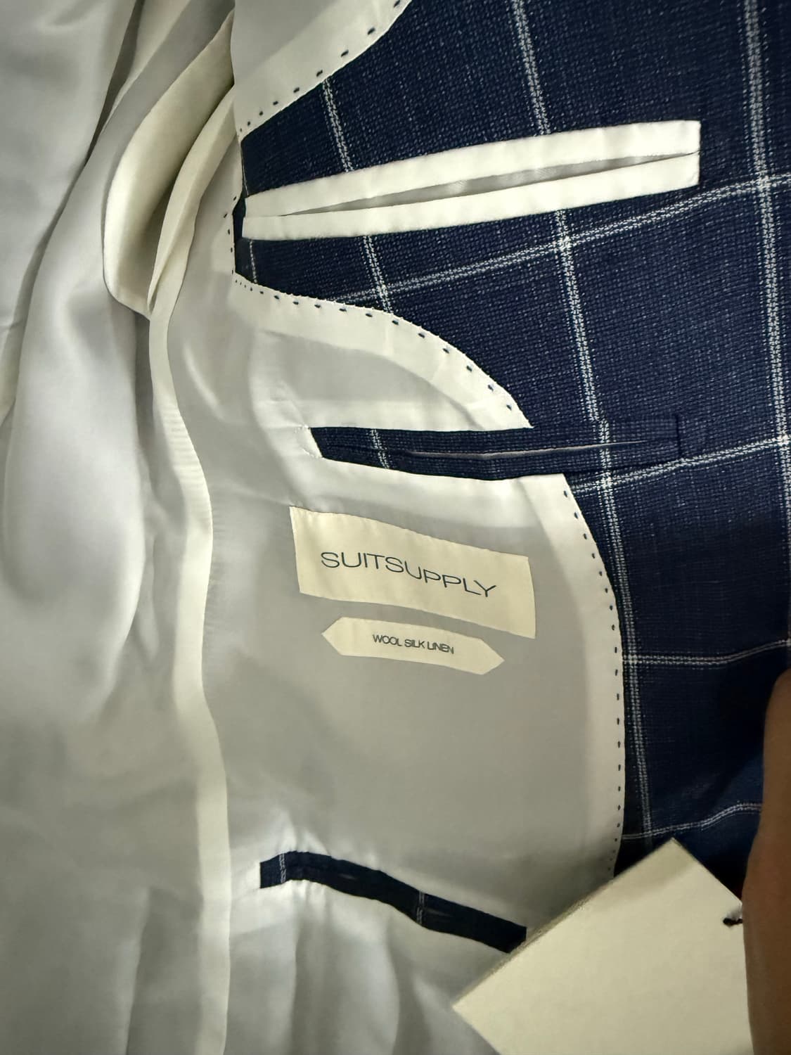 수트 서플라이 네이비 체크 자켓 상품이미지4