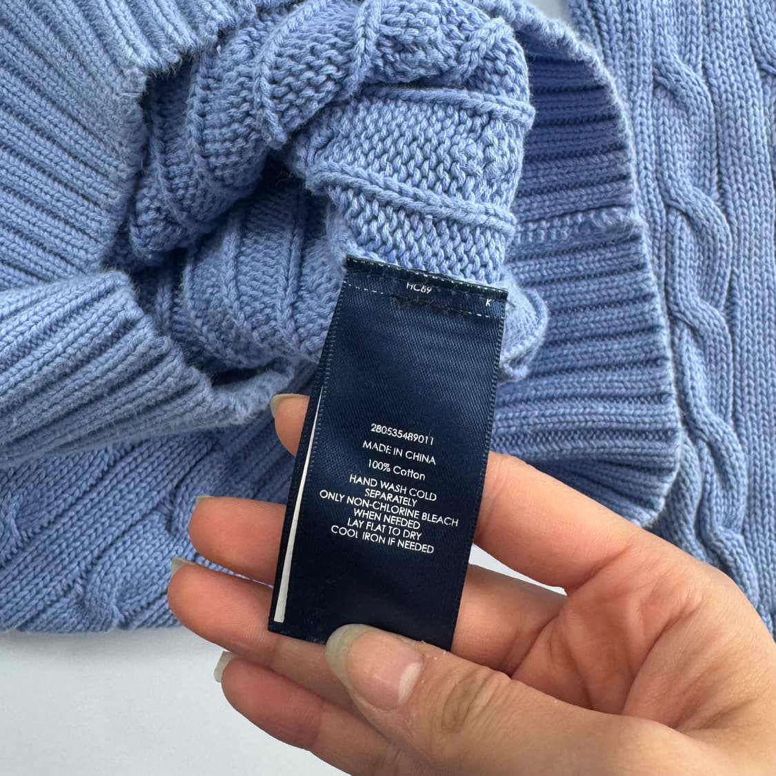 Polo 폴로 코랄 포니 스카이블루 케이블 니트 상품이미지6