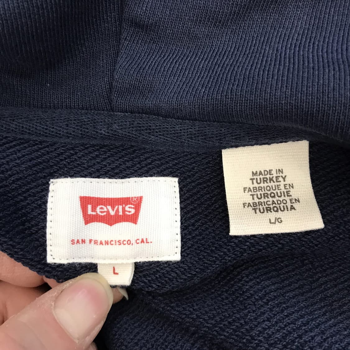 리바이스 자수로고 후드집업 네이비 [L] 상품이미지5