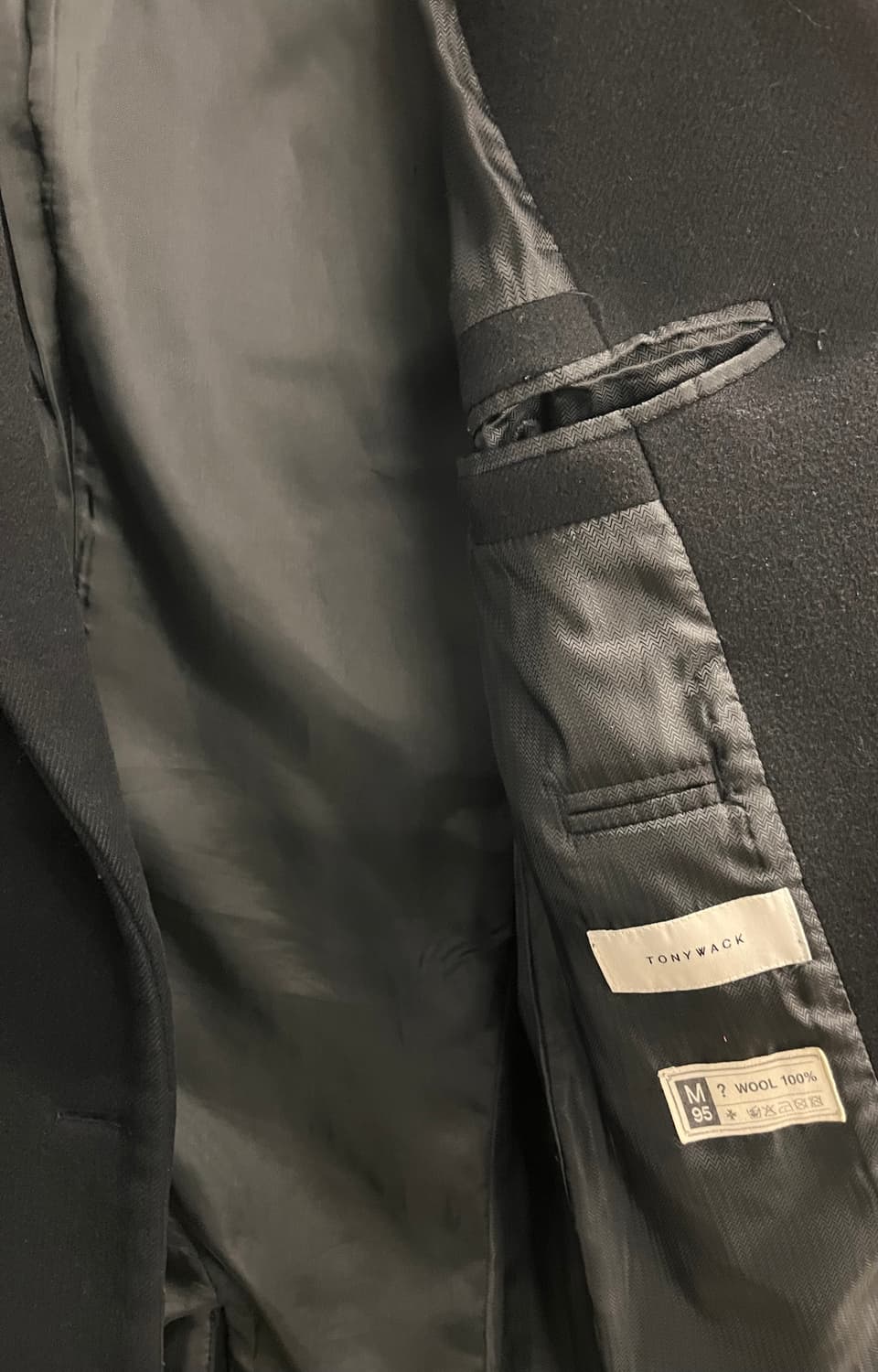 토니웩 남성 블랙 울 코트 M 상품이미지4