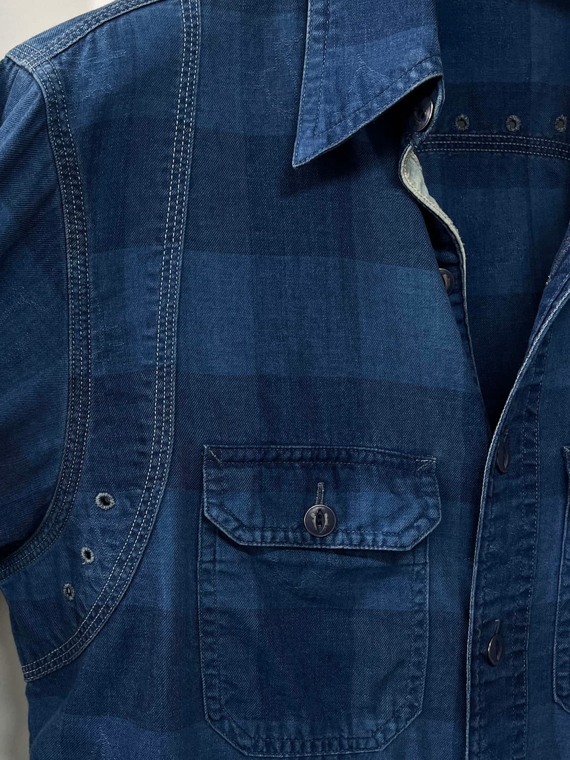 폴로 랄프로렌 Naval 해군 인디고 앵커 플레이드 워크셔츠 상품이미지6