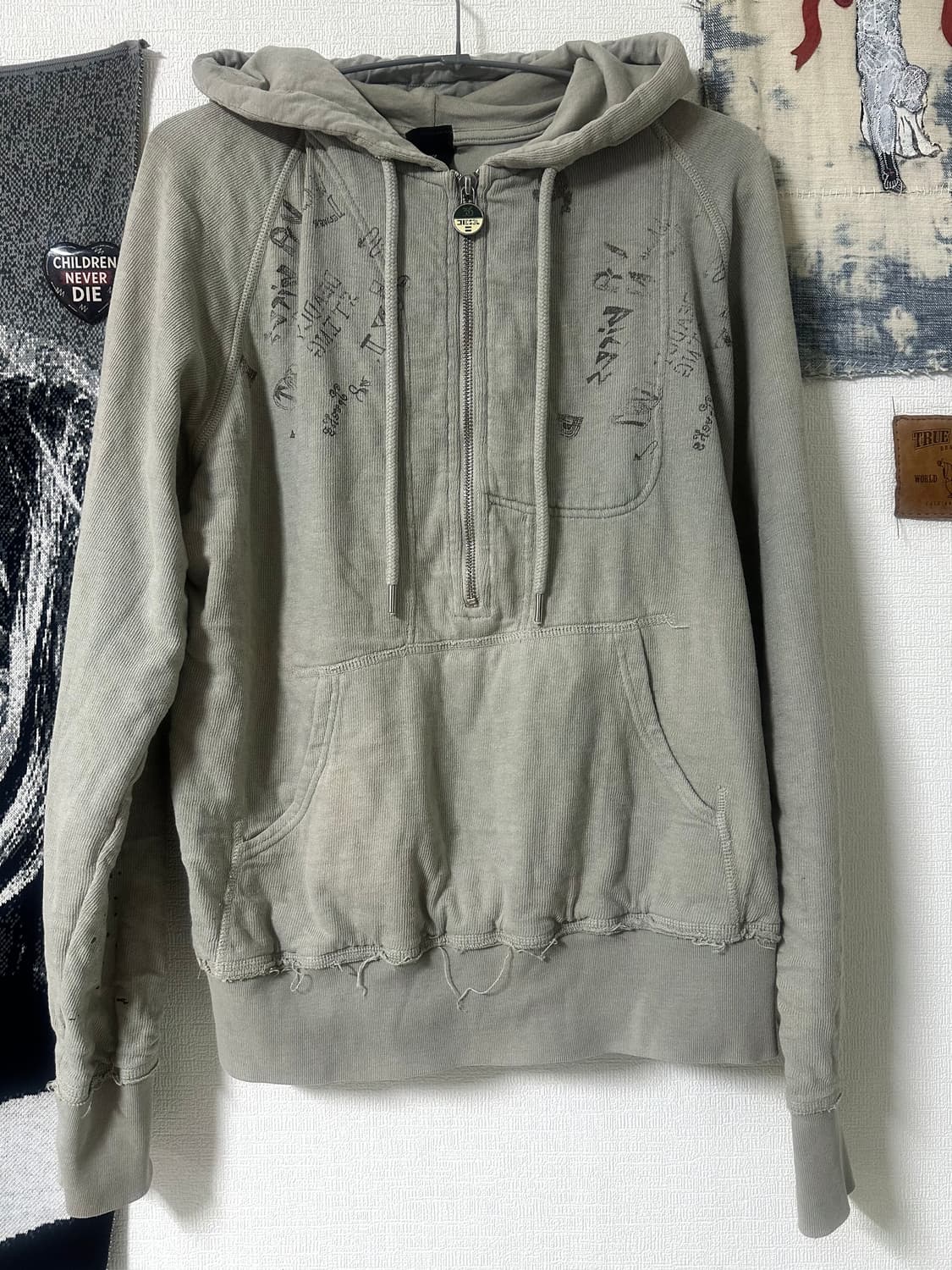 00‘s diesel 그런지 무드 하프집업 후드 상품이미지1