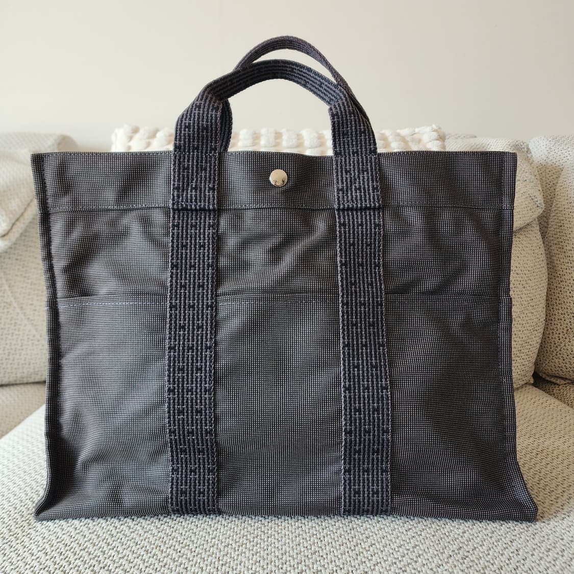 전시품급 에르메스 후루토 MM 캔버스 토트백 엘라인 그레이 상품이미지1