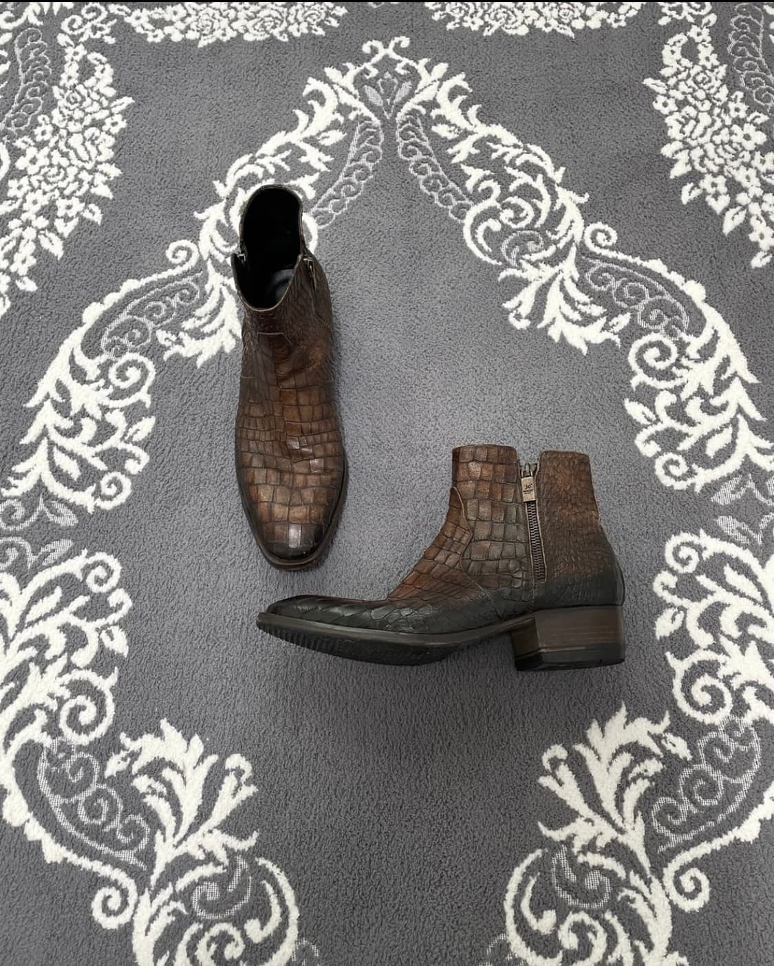 Jo Ghost Crocodile Pattern Ankle Boots 상품이미지2