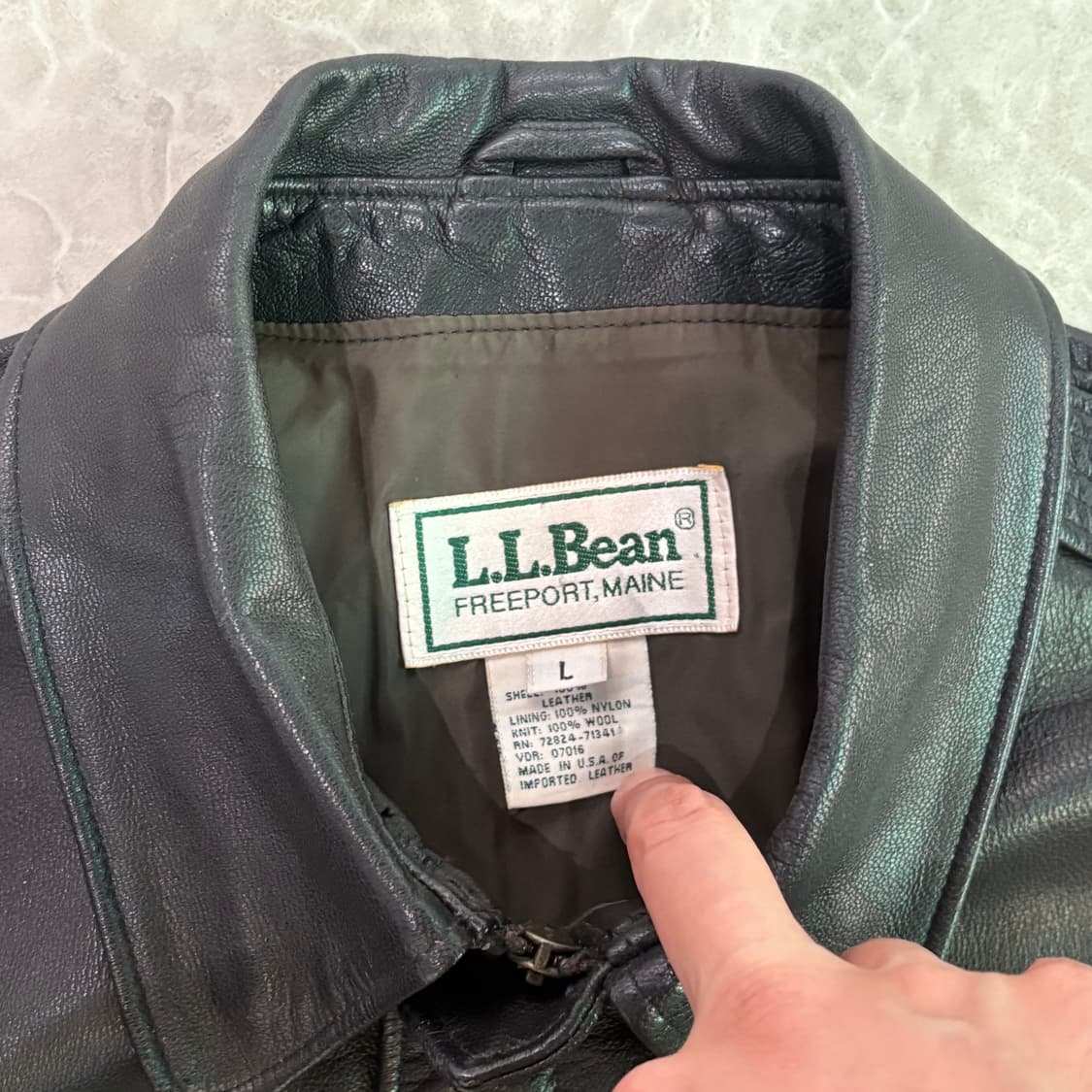 [L] USA LL BEAN 엘엘빈 A2 고트스킨 레더 자켓 상품이미지3