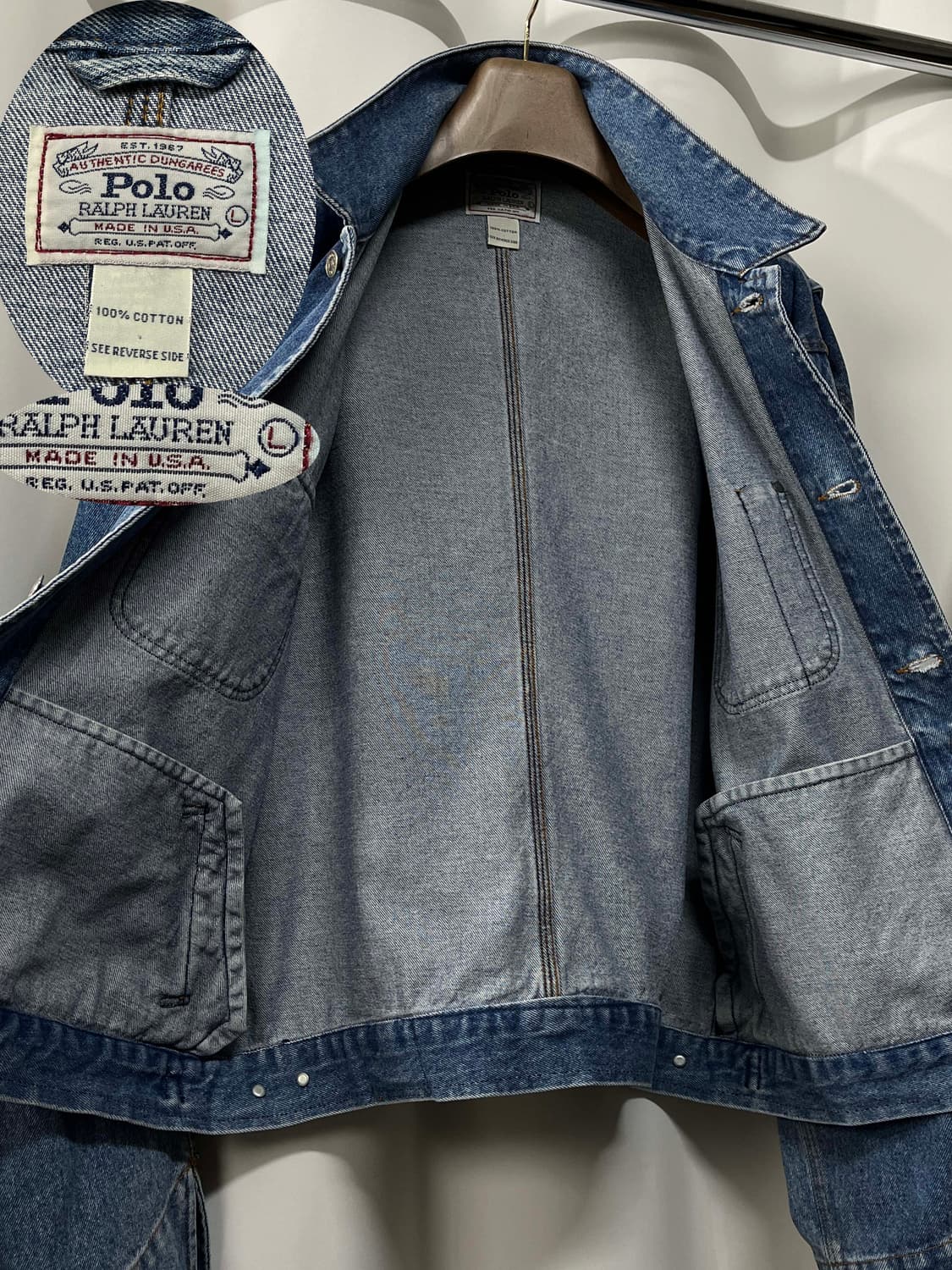 90's 폴로 랄프로렌 usa 덩가리 트러커 데님 자켓 상품이미지3