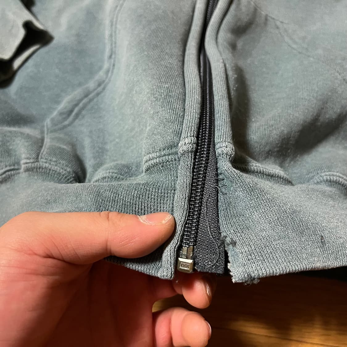 [L] 90s 빈티지 러셀 후드집업 썬페이드 그레이 상품이미지5