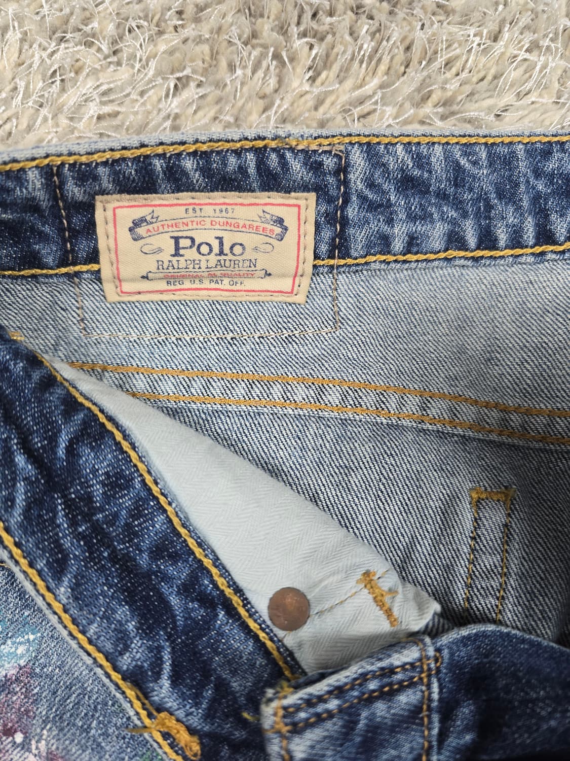 폴로 랄프로렌 페인트 데님 청바지 34 상품이미지3