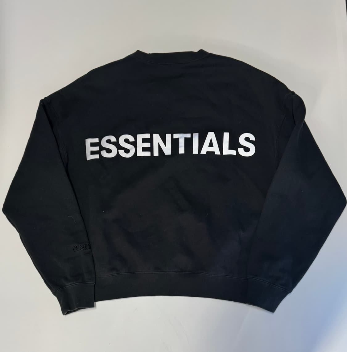 정품!! 피어오브갓 백 로고 오버핏 기모 맨투맨 블랙 상품이미지1