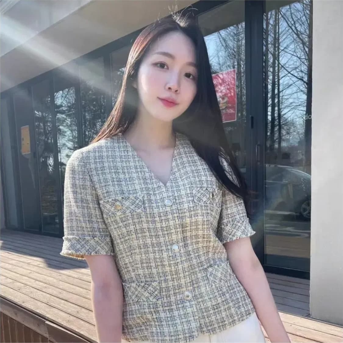 LOEUVRE 루에브르 트위드 반팔 자켓 2사이즈 상품이미지2