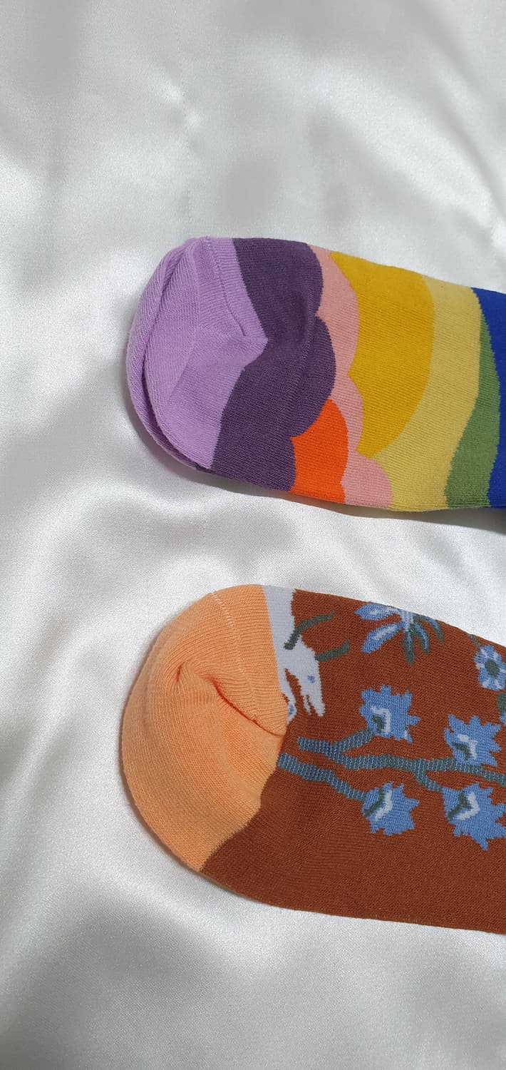 오렌지 그린 크림베이지 도트 Bonne Maison 본메종 양말  상품이미지6