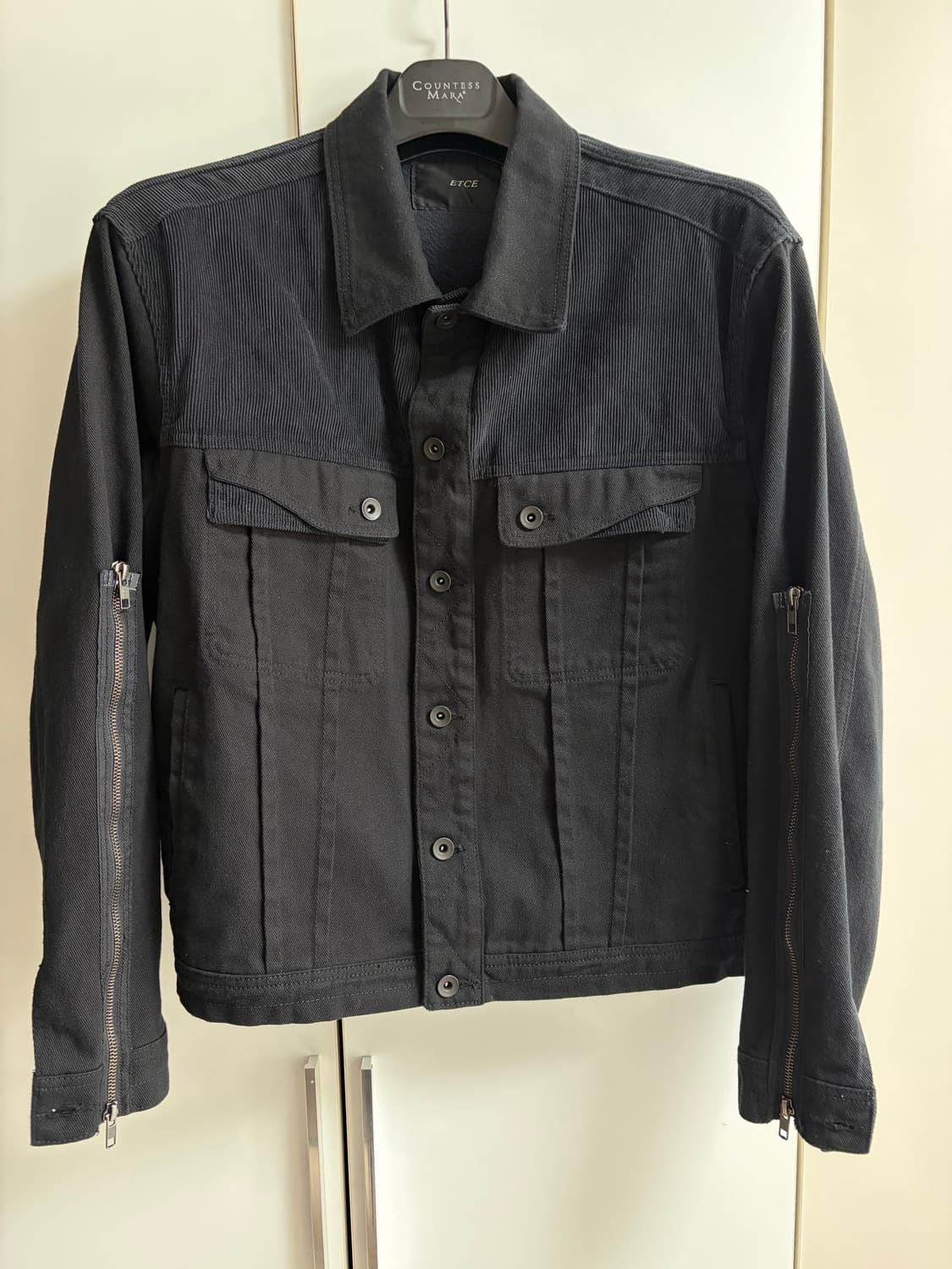 [L] 이티씨이 zipper trucker jacket (black) 상품이미지2