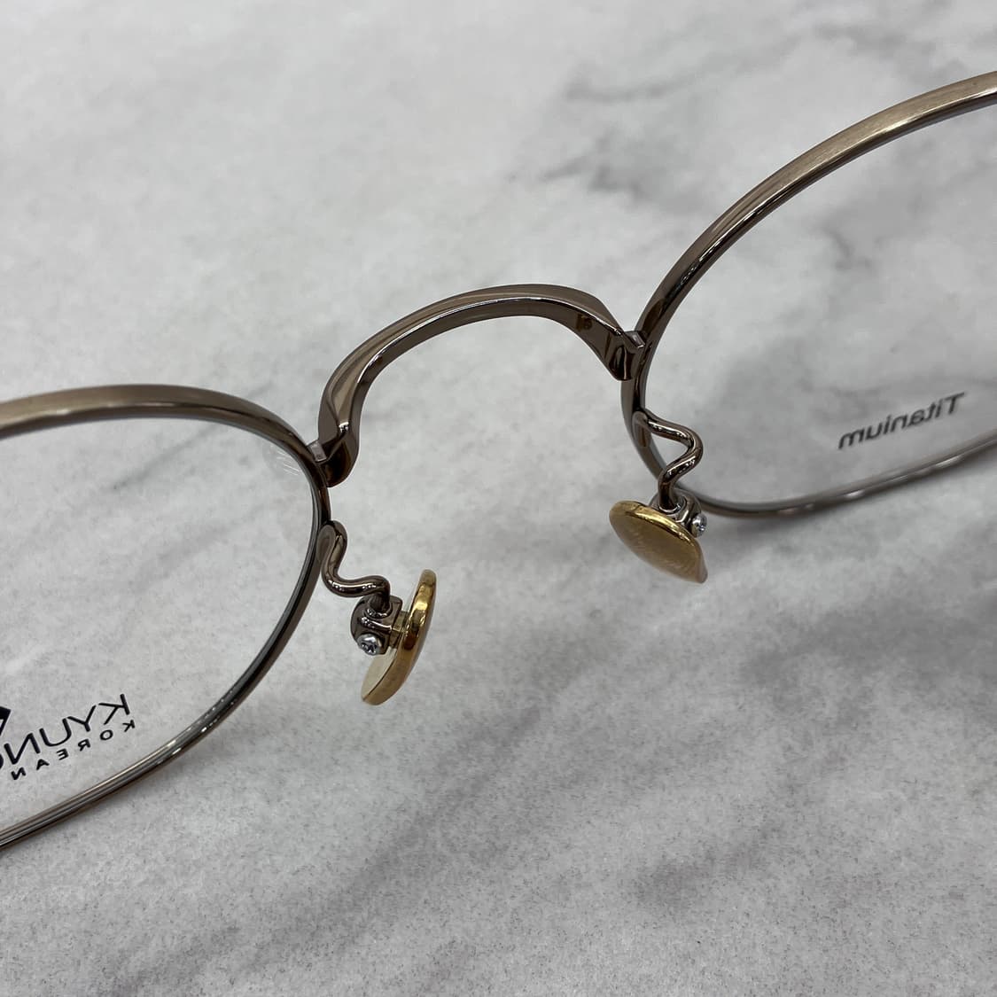 C26 경성 京城 어제1897 엔틱 골드 유니크라운드 메탈테 안경 상품이미지4