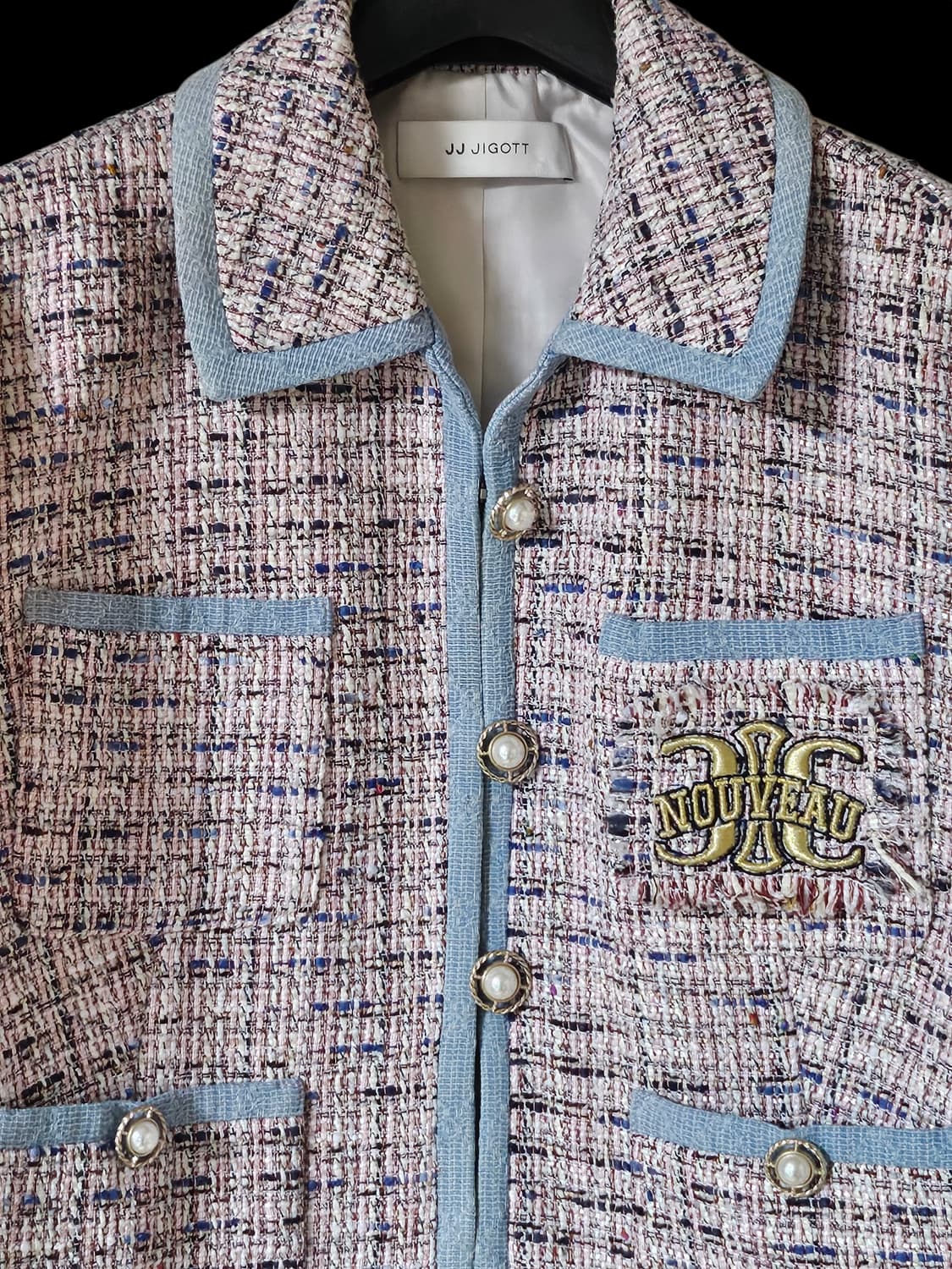 JJ지코트 믹스 텍스쳐 크롭 트위드 자켓 66 /상태좋음/정가 30만 상품이미지2